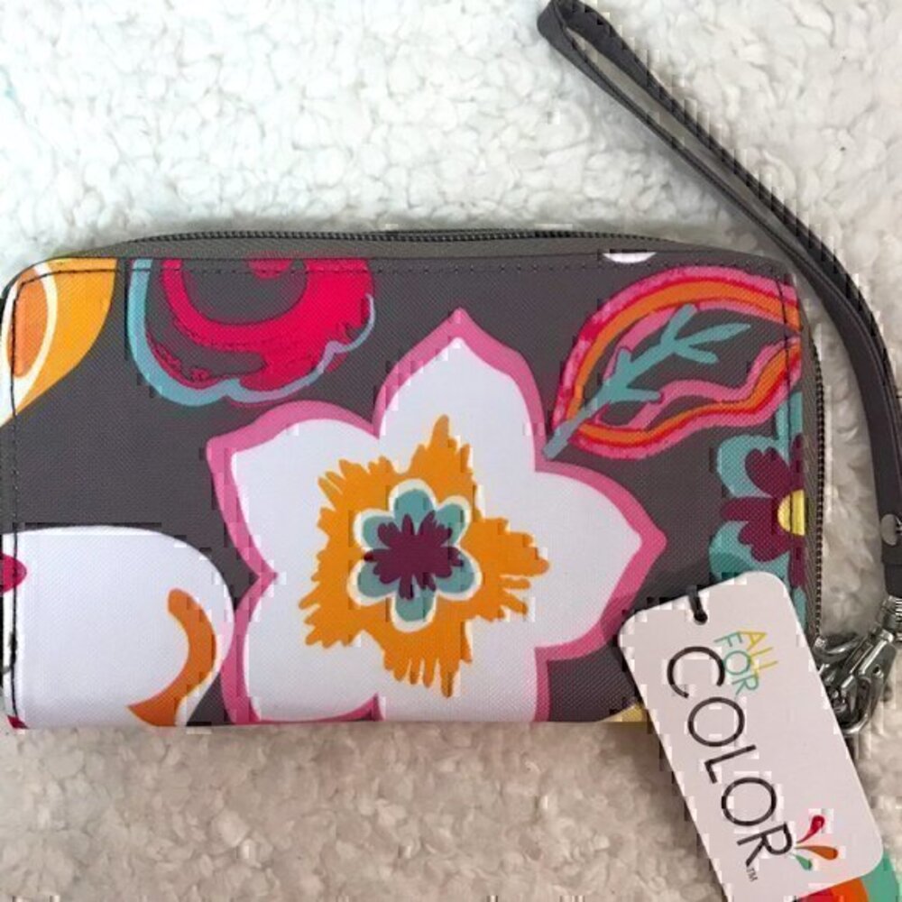 All For Color Floral Wristlet Wallet